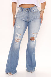 So Very Special High Rise Flare Jeans - Medium Blue Wash